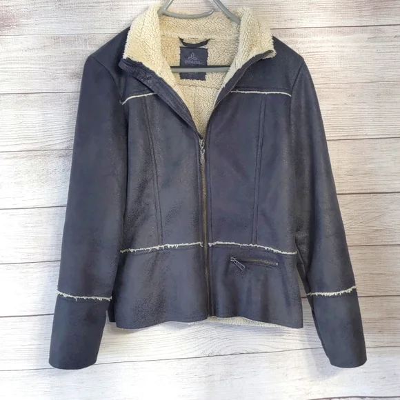 Prana Jackets Coats Prana Esme Faux Suede Sherpa Moto Jacket